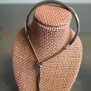 Adjustable Silver Tone Lariat Bracelet